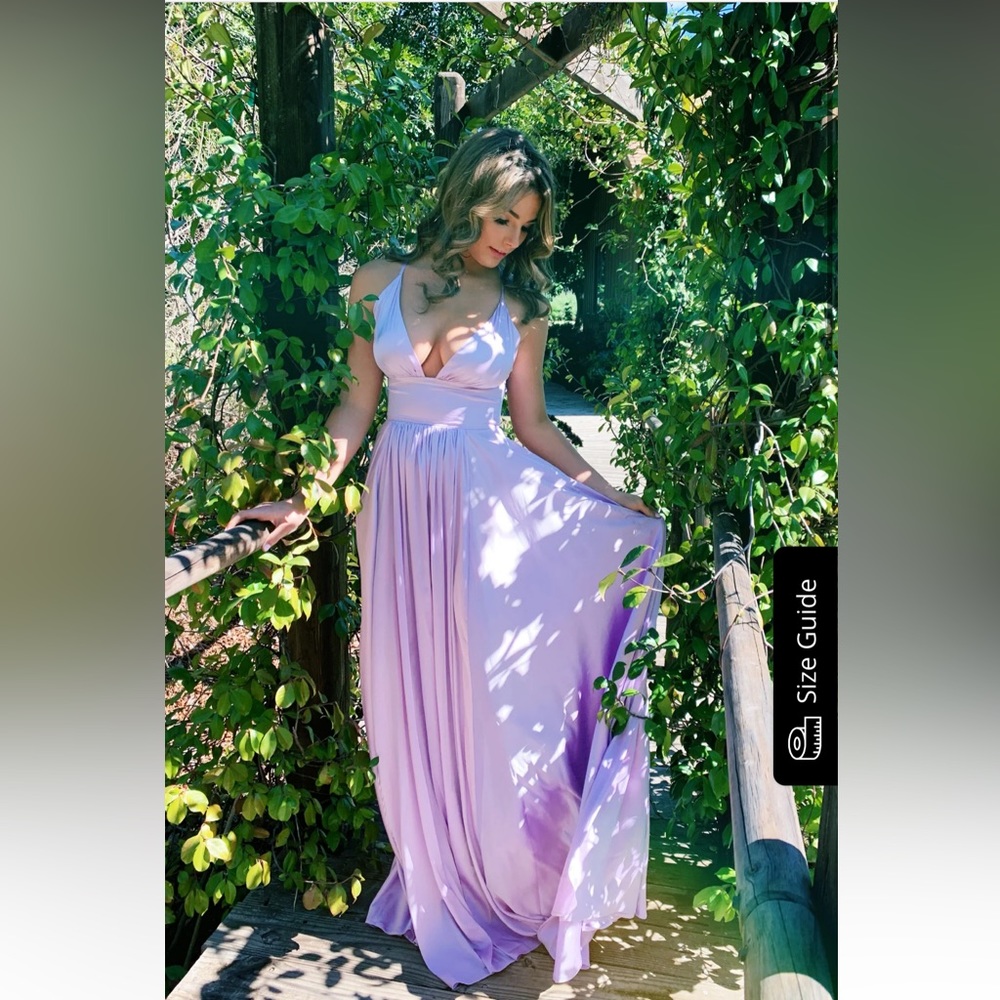 Prom or bridesmaid dress. Maxi style with leg slit. Adjustable straps.